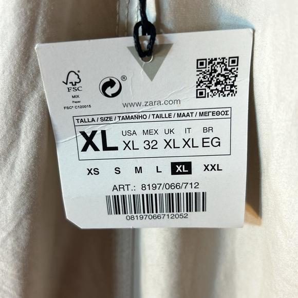 Zara beige NWT cargo utility pants size XL - Picture 3 of 7